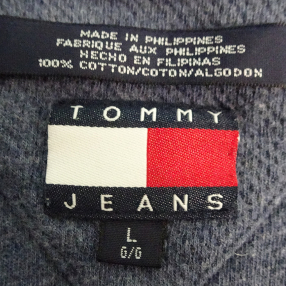 Tommy Jeans Blue L/S Thermal Shirt Large - Picture 4 of 5